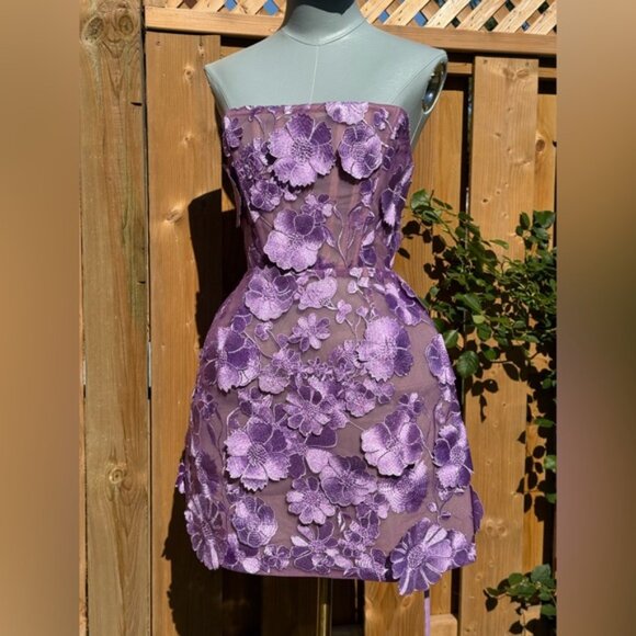 🆕 BRONX & BANCO 🧿 NWOT Jasmine Maraya Lilac Mini Dress - Sz XS US 2 - Picture 2 of 16